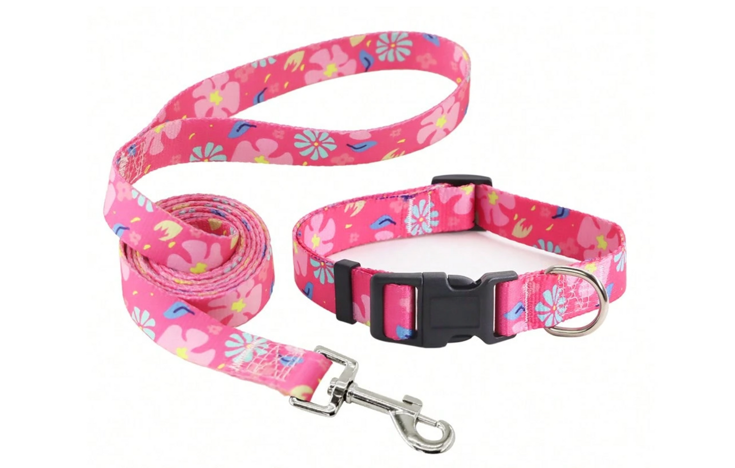 Set Floral de collar + paseador