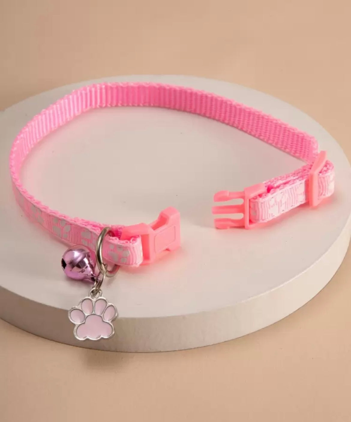 Set de collar + paseador con Estampado de Patitas