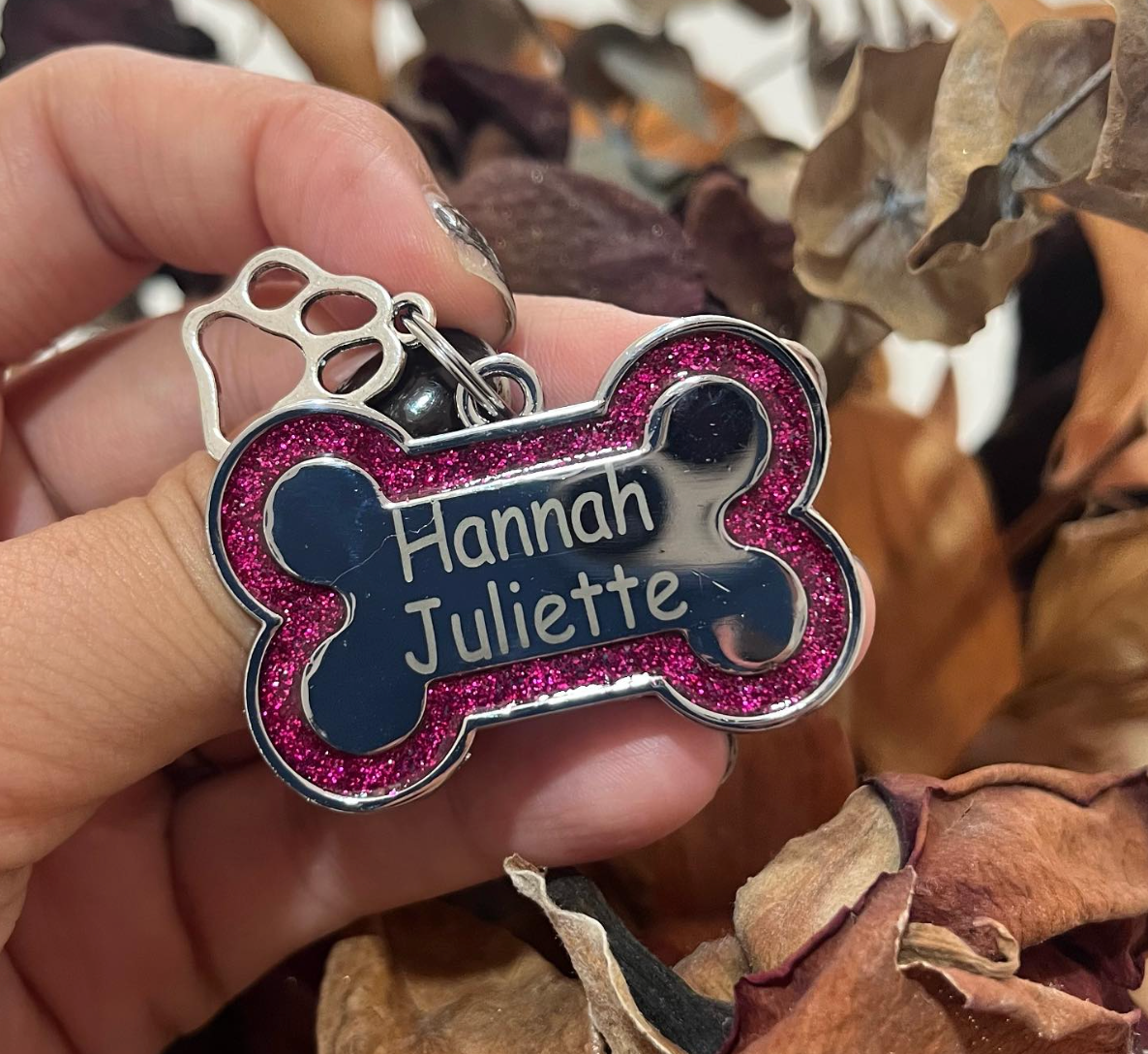 Plaquita Personalizada con Brillo Hueso