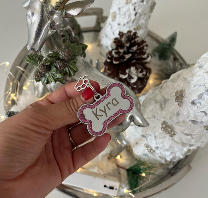 Plaquita Personalizada con Brillo Hueso